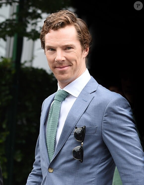 Benedict Cumberbatch - People arrivant pour assister à la finale hommes du tournoi de tennis de Wimbledon à Londres, le 12 juillet 2015.