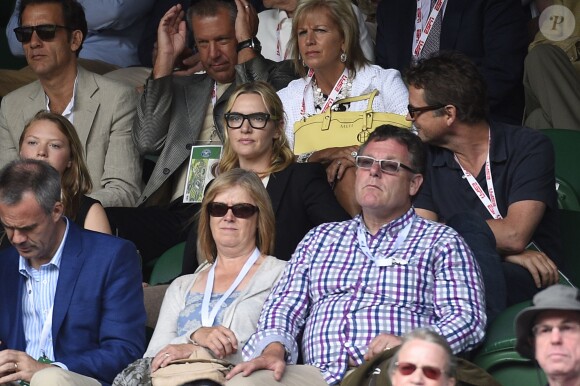 Kate Winslet lors de la finale de Wimbledon opposant Novak Djokovic et Roger Federer le 12 juillet 2015