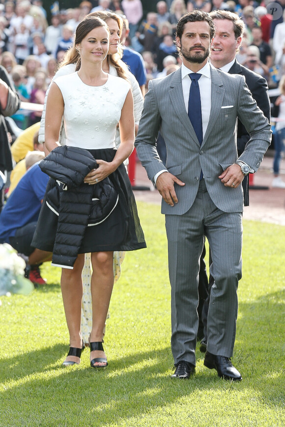 La princesse Sofia et le prince Carl Philip. Célébration des 38 ans de la princesse Victoria de Suède le 14 juillet 2015 à Borgholm, sur l'île d'Öland.