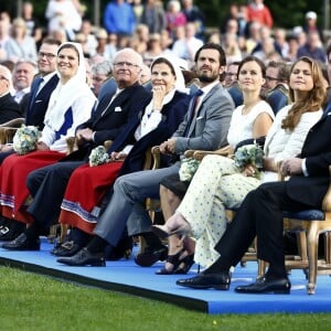 La famille royale suédoise. Célébration des 38 ans de la princesse Victoria de Suède le 14 juillet 2015 à Borgholm, sur l'île d'Öland.