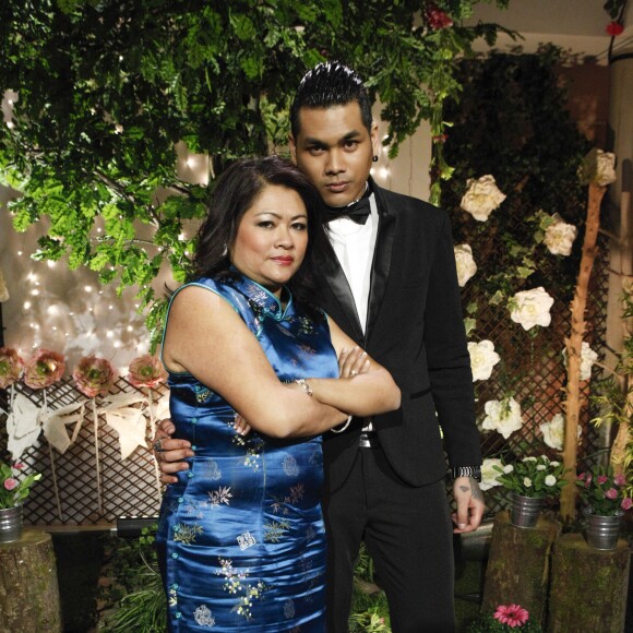Exclusif - Maï et Shake, lors de la cérémonie finale de l'émission Qui veut épouser mon fils ? saison 4 (tournage le 7 mars 2015, diffusion le vendredi 17 juillet 2015).