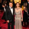Brad Pitt, Angelina Jolie (habillée en Elie Saab) - 86e cérémonie des Oscars à Hollywood, le 2 mars 2014.