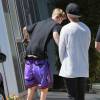 Justin Bieber essaye un skate speedway avant de se rendre sur un studio d'enregistrement à Los Angeles le 25 juin 2015.