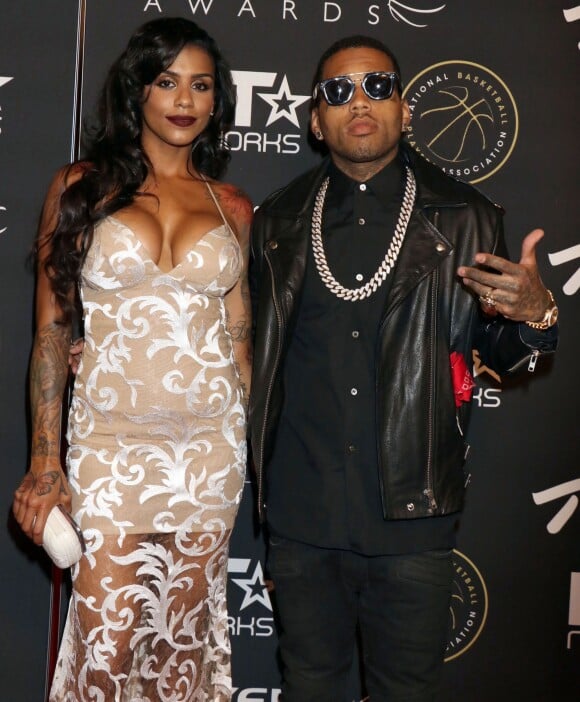 Le rappeur Kid Ink, et sa fiancée Asiah Azante lors des Players Awards au Rio All-Suite Hotel & Casino à Las Vegas, le 19 juillet 2015. 