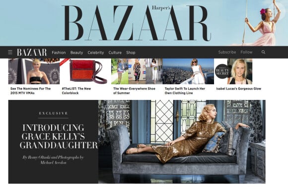 Jazmin Grace Grimaldi, fille du prince Albert II de Monaco, raconte pour la première fois son histoire, dans Harper's Bazaar, édition d'août 2015