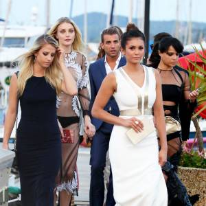 Nina Dobrev, Michelle Rodriguez, Jessica Stam se rendent à la soirée organisée par Leonardo DiCaprio au profit de sa fondation au Domaine Bertaud Belieu à Gassin le 22 juillet 2015.