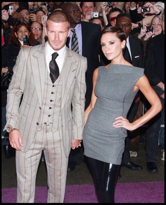 David et Victoria Beckham lancent un parfum à New York, le 26 septembre 2008.
 