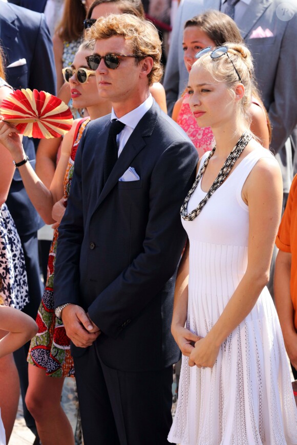 Pierre Casiraghi et Beatrice Borromeo - Premier jour des célébrations des 10 ans de règne du prince Albert II de Monaco à Monaco, le 11 juillet 2015.