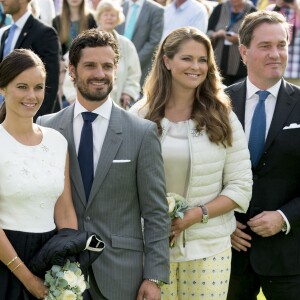 La princesse Madeleine de Suède et son mari Christopher O'Neill prenaient part le 14 juillet 2015 aux célébrations du 38e anniversaire de la princesse Victoria, à Borgholm.