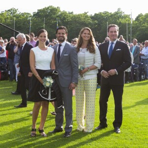 La princesse Madeleine de Suède et son époux Christopher O'Neill prenaient part le 14 juillet 2015 aux célébrations du 38e anniversaire de la princesse Victoria, à Borgholm.