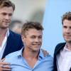 Les frères Chris Hemsworth, Luke Hemsworth et Liam Hemsworth lors de l'avant-première de Vacation à Los Angeles le 27 juillet 2015