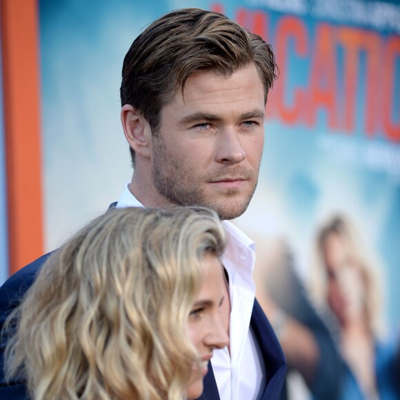 Chris Hemsworth et Elsa Pataky lors de l'avant-première de "Vive les vacances (Vacation)" à Los Angeles le 27 juillet 2015