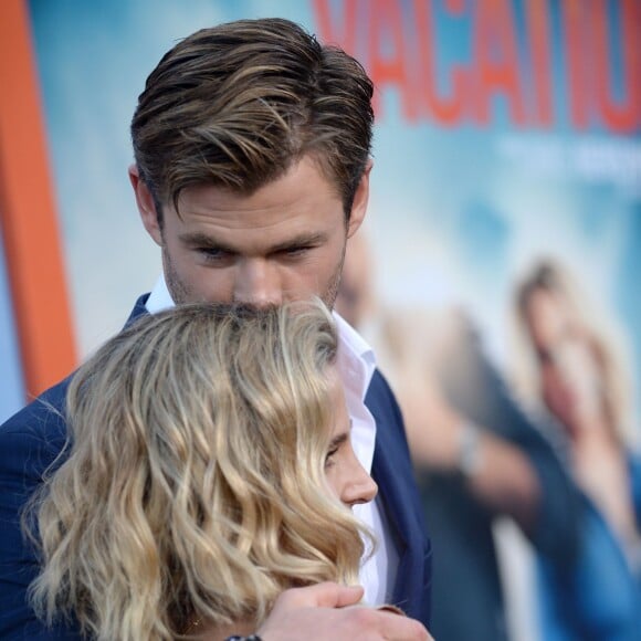 Chris Hemsworth et Elsa Pataky lors de l'avant-première de "Vive les vacances (Vacation)" à Los Angeles le 27 juillet 2015