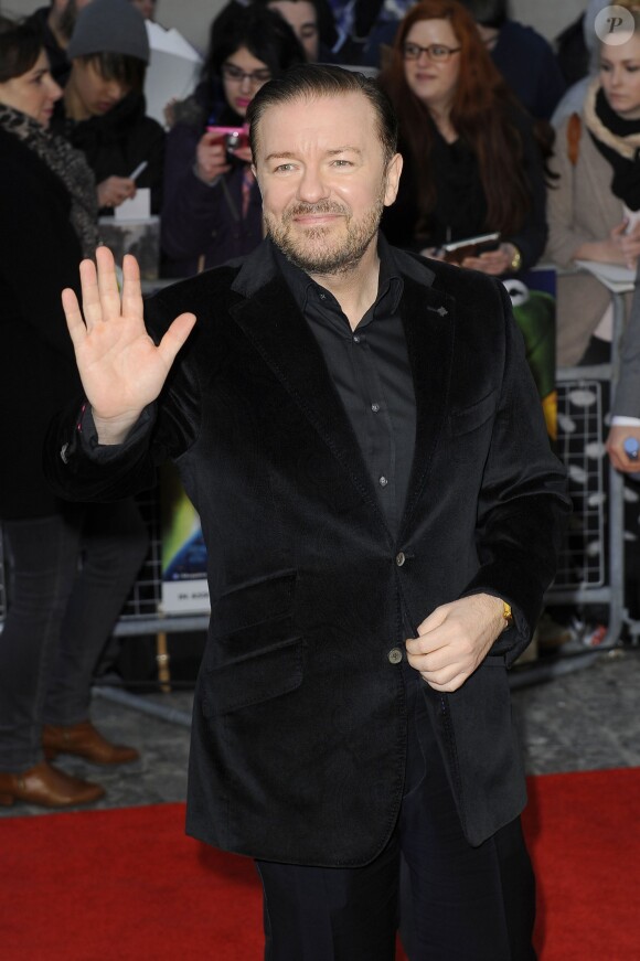 Ricky Gervais - Première du film "Muppets Most Wanted" à Londres. Le 24 mars 2014 