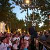 Sophie Tapie - Soirée hommage à Eddie Barclay pour les 10 ans de sa disparition, une fiesta blanche avec apéro géant, concours de boules, concerts, sur la place des Lices à Saint-Tropez, le 29 juillet 2015.