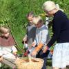 Le prince Haakon de Norvège, la princesse Mette-Marit et leurs enfants la princesse Ingrid Alexandra et le prince Sverre Magnus participaient le 24 juillet 2015 au Festival de Saint Olav à Stiklestad.