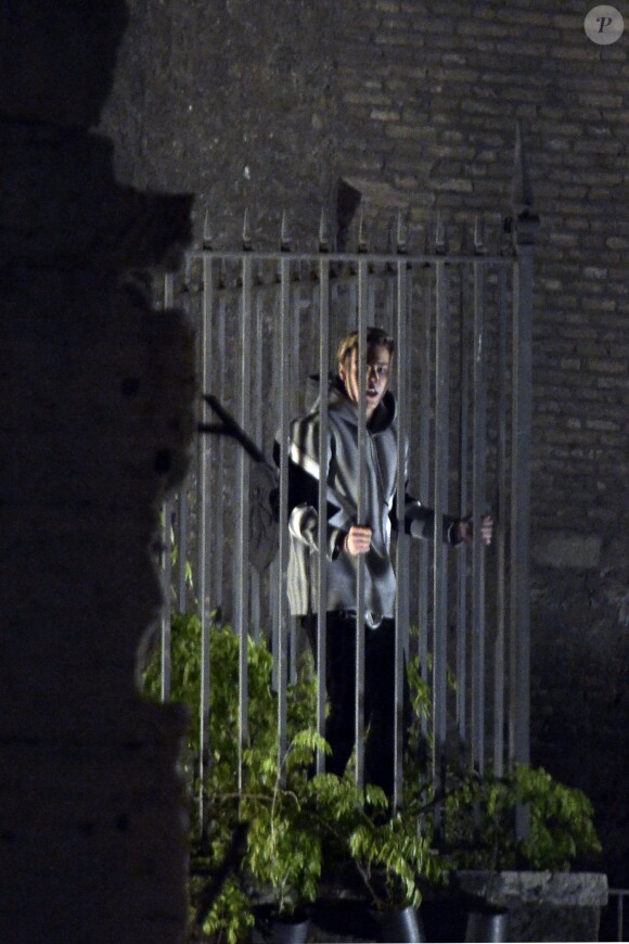 Justin Bieber sur le tournage du film "Zoolander" à Rome, le 29 avril 2015.