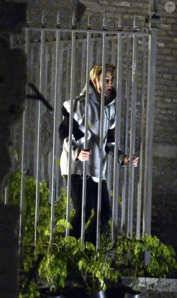 Justin Bieber sur le tournage du film "Zoolander" à Rome, le 29 avril 2015.