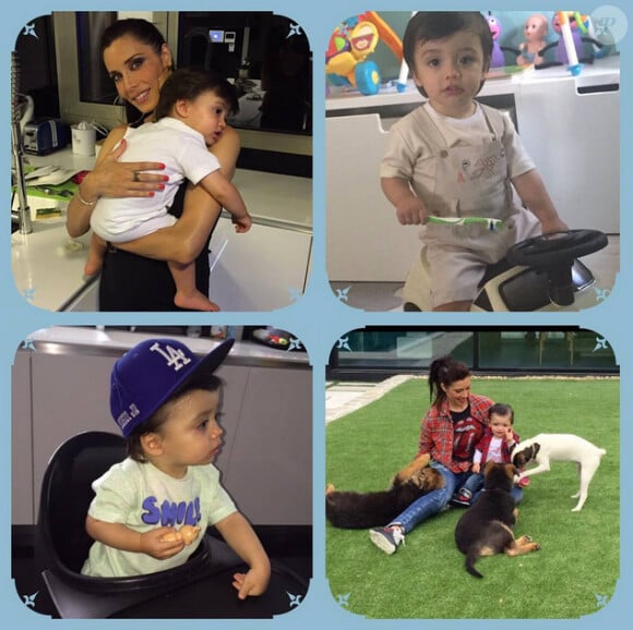 Pilar Rubio, la chérie de Sergio Ramos, avec leur fils Sergio (1 an) - juillet 2015