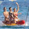 La mannequin et actrice Ruby Rose passe ses vacances à Ibiza, avec des amis. Le 3 août 2015.