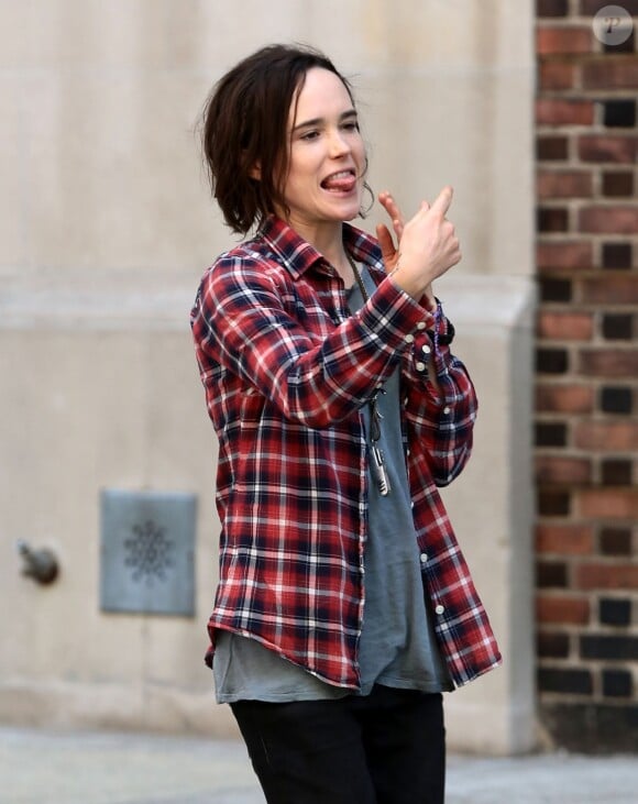 Ellen Page - Tournage du film "Tallulah" à New York, le 17 juin 2015. 