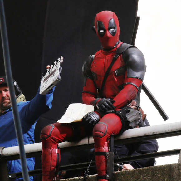 Ryan Reynolds sur le tournage de "Deadpool" à Vancouver, le 15 avril 2015