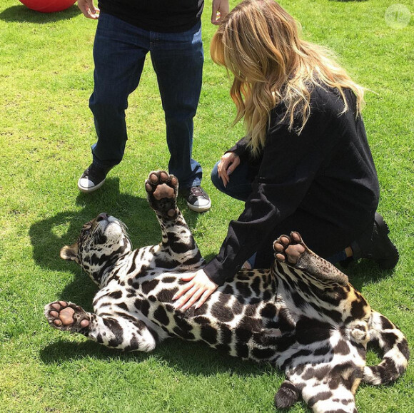 Khloé Kardashian au parc de la fondation Black Jaguar White Tiger, à Mexico City. Photo publiée le 6 août 2015.