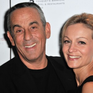 Thierry Ardisson et sa femme Audrey Crespo-Mara, à Paris en janvier 2013.