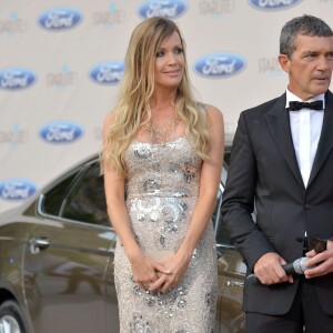 Antonio Banderas et sa compagne Nicole Kimpel - People lors du "Starlite Gala" à Marbella, le 9 août 2015.