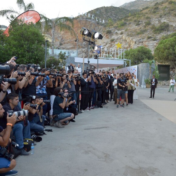 Antonio Banderas et sa compagne Nicole Kimpel - People lors du "Starlite Gala" à Marbella, le 9 août 2015.