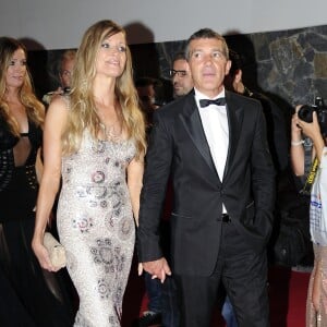 Antonio Banderas et sa compagne Nicole Kimpel - People lors du "Starlite Gala" à Marbella, le 9 août 2015.