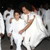 Tout en blanc, Air Max all white aux pieds, pour le mariage de sa mère Solange Knowles et son beau-père Alan Ferguson, le 16 novembre 2014 à la Nouvelle Orléans