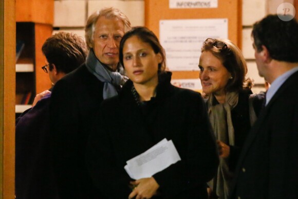 Dominique de Villeplors de la messe en hommage à Xavier de Villepin en l'église Notre Dame de Grâce de Passy à Paris, le 12 novembre 2014