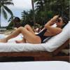 Kylie Jenner, Justine Skye et Jordyn Woods se détendent sur un transat de la Casa Aramira, à Punta Mita. Photo publiée le 14 août 2015.