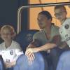 Zlatan Ibrahimovic, sa compagne Helena Seger et leurs fils Maximilian et Vincent devant le match PSG-GFC Ajaccio lors de la 2ème journée de la Ligue 1 au Parc des Princes à Paris, le 16 août 2015.