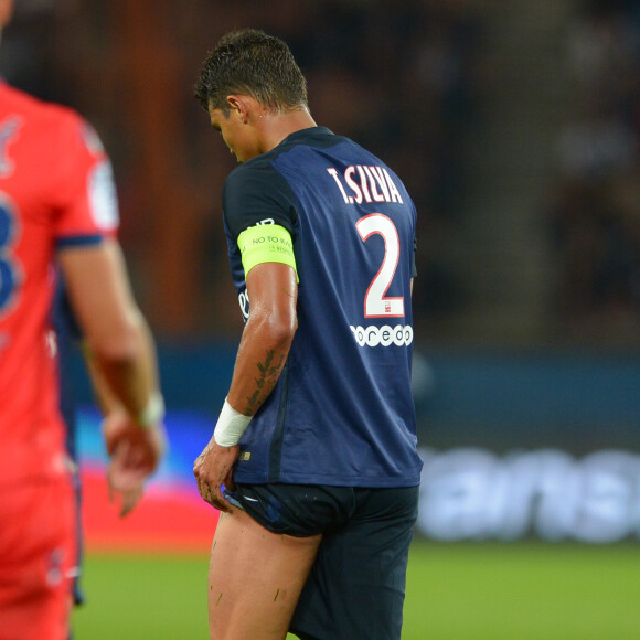 Thiago Silva lors du match PSG-GFC Ajaccio lors de la 2ème journée de la Ligue 1 au Parc des Princes à Paris, le 16 août 2015.