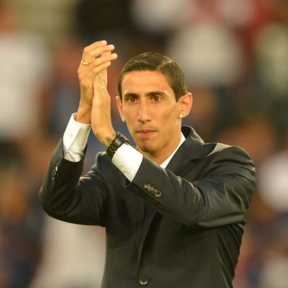 Angel Di Maria présenté avant match PSG-GFC Ajaccio lors de la 2ème journée de la Ligue 1 au Parc des Princes à Paris, le 16 août 2015.