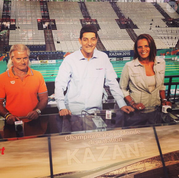 Laure Manaudou avec Philippe Lucas et Alexandre Boyon à Kazan, photo pubiée le 2 août 2015