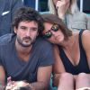 Laure Manaudou et son compagnon Jérémy Frérot lors de la finale masculine des Internationaux de France à Roland-Garros le 7 juin 2015 à Paris