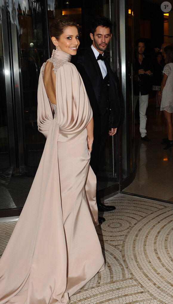 Cheryl Fernandez-Versini (Cheryl Cole) et son mari Jean-Bernard Fernandez-Versini rentrent à l'hôtel Martinez après leur soirée à Cannes le 15 mai 2015