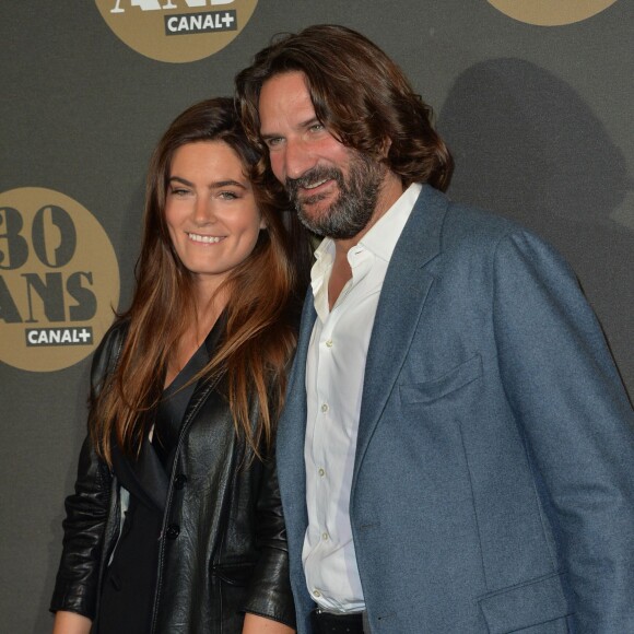 Frédéric Beigbeder et sa femme Lara Micheli - Soirée des 30 ans de Canal + au Palais de Tokyo à Paris le 4 novembre 2014.
