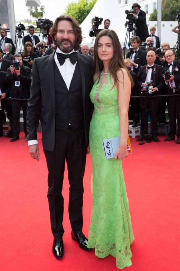 Fréderic Beigbeder et sa femme Lara Micheli - Montée des marches du film " Saint-Laurent" lors du 67 ème Festival du film de Cannes – Cannes le 17 mai 2014 
