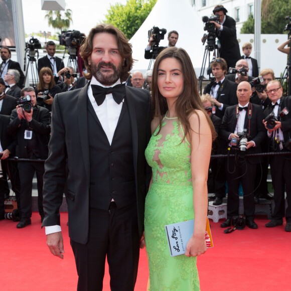Fréderic Beigbeder et sa femme Lara Micheli - Montée des marches du film " Saint-Laurent" lors du 67 ème Festival du film de Cannes – Cannes le 17 mai 2014 