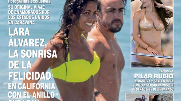 Fernando Alonso : Soleil et câlins avec Lara Alvarez... avant le mariage ?