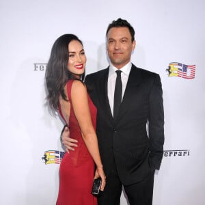 Megan Fox et son mari Brian Austin Green - Soirée pour célébrer les 60 ans de la marque Ferrari aux Etats-Unis, à Beverly Hills, le 11 octobre 2014.