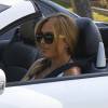 Christine Ouzounian, l'ex nounou de la famille Affleck/Garner, au volant de sa voiture, à Los Angeles le 22 août 2015.