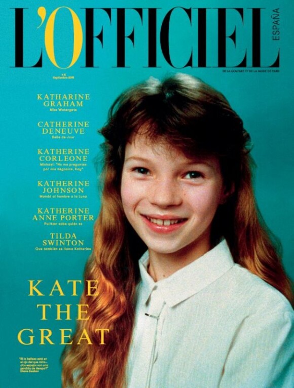 Kate Moss, ado, fait la couverture du magazine Officiel