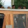 Jason Bateman, Courteney Cox, Jennifer Aniston et Justin Theroux arrivent à Bora Bora, le 7 août 2015.