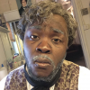 Kyle Jean-Baptiste maquillé et vieilli pour le rôle de Jean Valjean dans la comédie musicale "Les Misérables", à Broadway, été 2015.