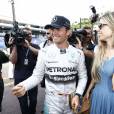  Nico Rosberg avec sa belle Vivian Sibold apr&egrave;s sa victoire au Grand Prix de Monaco le 25 mai 2014 